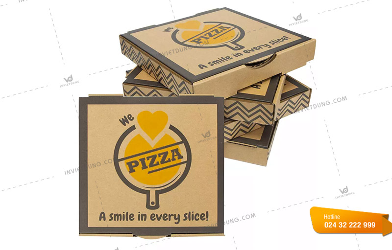 In hộp pizza với thiết kế đáng yêu và ấn tượng