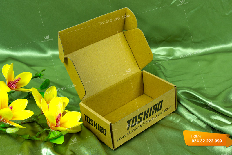 Mẫu hộp carton đựng công tắt đèn Toshiro