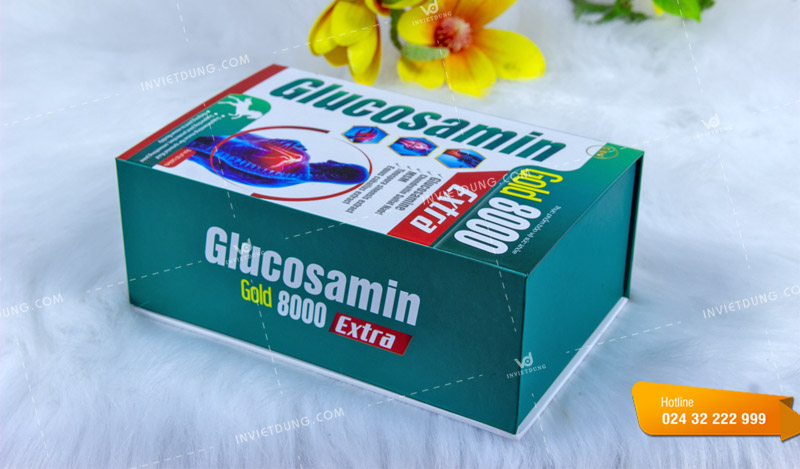 Mẫu hộp cứng đựng thực phẩm chức năng Glucosamin