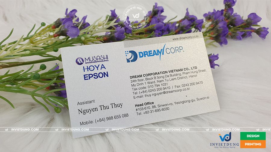 Name card giấy mỹ thuật đẹp công ty Dream Corp