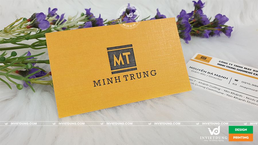 In card visit bằng giấy mỹ thuật công ty Minh Trung