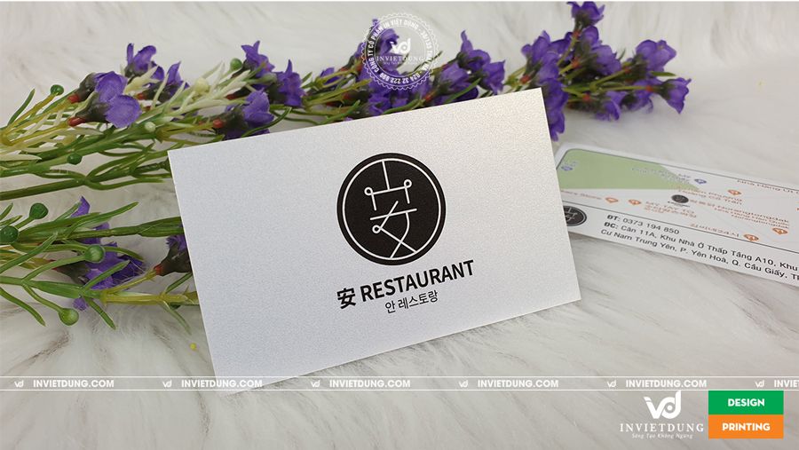 Mẫu name card đẹp bằng giấy mỹ thuật nhà hàng