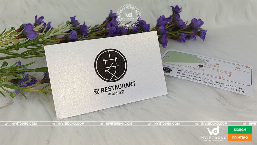Mẫu card visit giấy mỹ thuật nhà hàng quán ăn