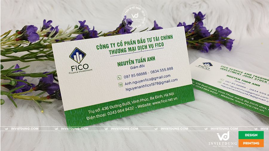 Mẫu card visit cho Giám đốc công ty tài chính Fico