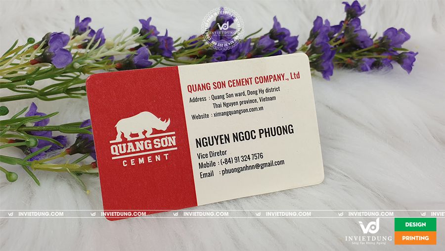Danh thiếp giấy mỹ thuật bo góc công ty Quang Sơn