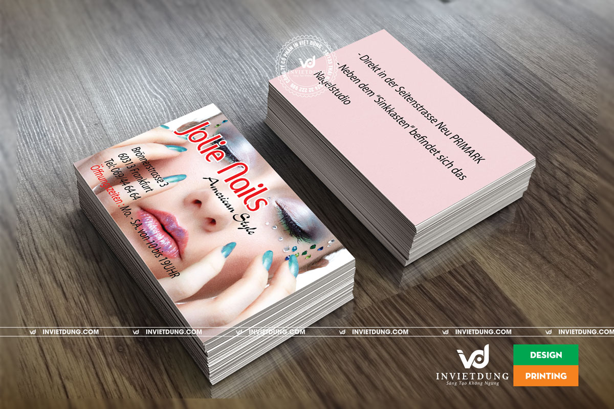 In card visit tiệm Nails