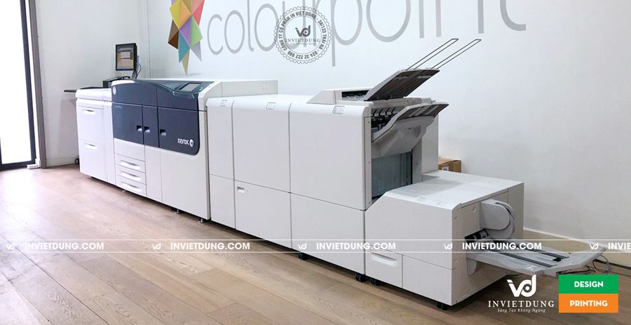 Công nghệ in card visit nhựa bằng máy in KTS Fuji Xerox Versant 3100 Press