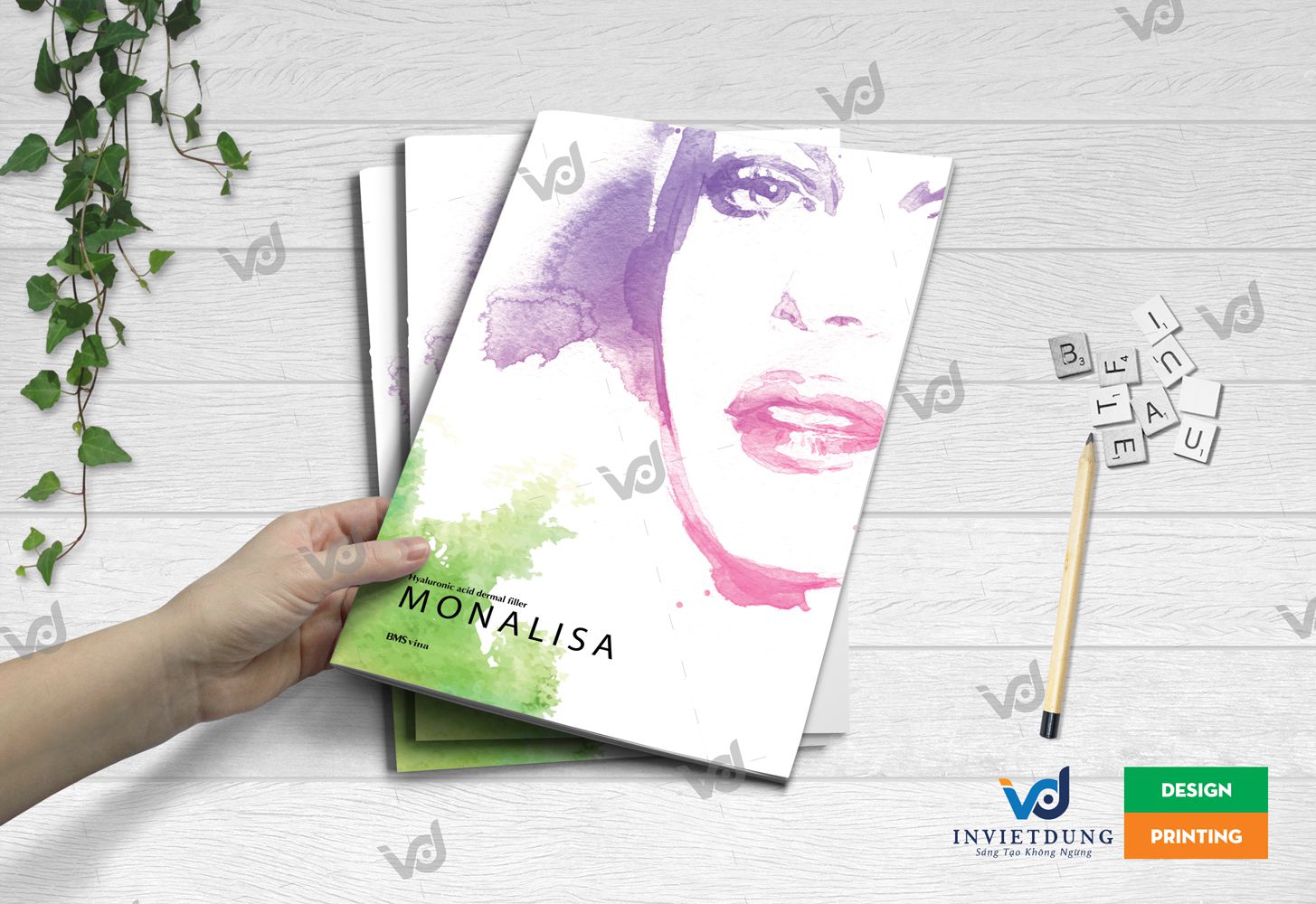 Mẫu catalogue giá rẻ kích thước A4 cho mỹ phẩm Monalisa