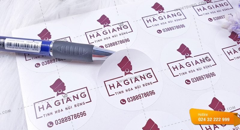 Mẫu sticker dán lọ mỹ phẩm cho shop Hà Giang