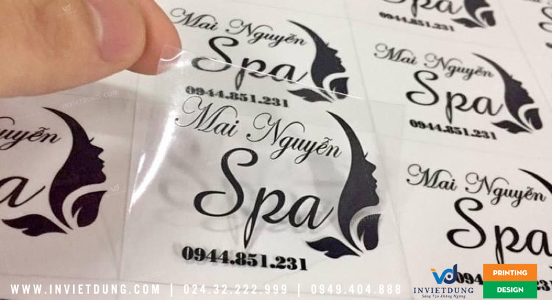 In decal dán trong suốt cho Spa Mai Nguyễn