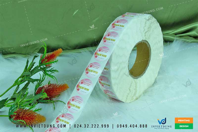Mẫu decal cuộn dán mỹ phẩm dưỡng da thương hiệu Hoa Hồng