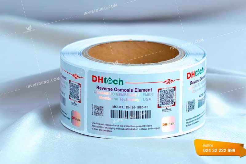 Mẫu decal dán sản phẩm thương hiệu DHTech