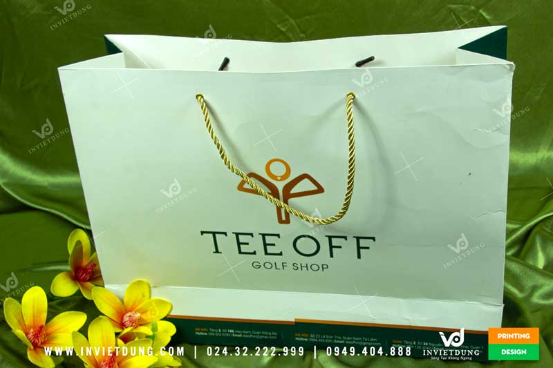 Mẫu túi giấy đựng sản phẩm cho Tee Off Golf Shop