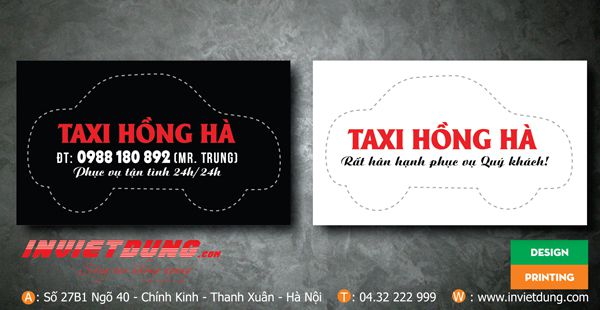 Mẫu card visit taxi Hồng Hà