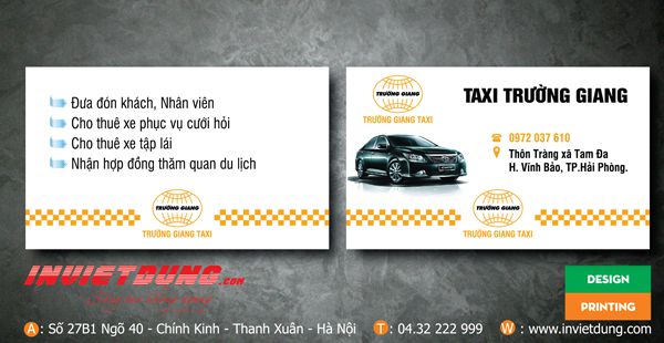 Mẫu card visit taxi Trường Giang