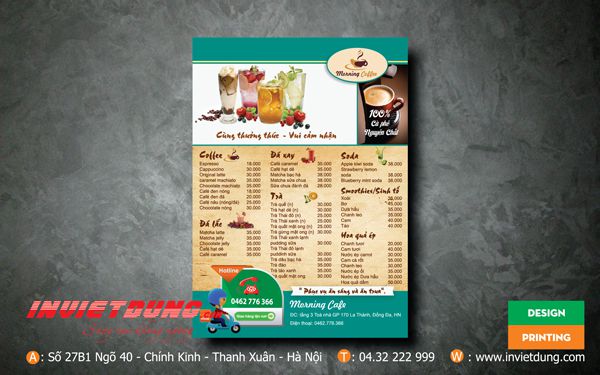 Tờ rơi quán cafe, Mẫu tờ rơi quảng cáo quán cafe đẹp