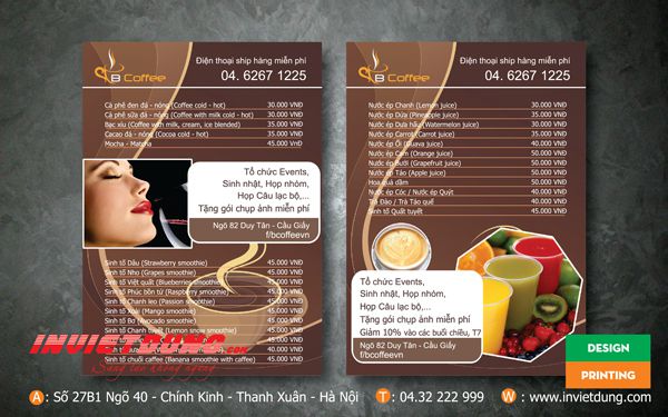 Tờ rơi quán cafe, Mẫu tờ rơi quảng cáo quán cafe đẹp