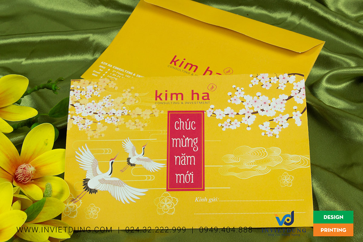 Mẫu phong bì chúc mừng năm mới công ty Kim Ha