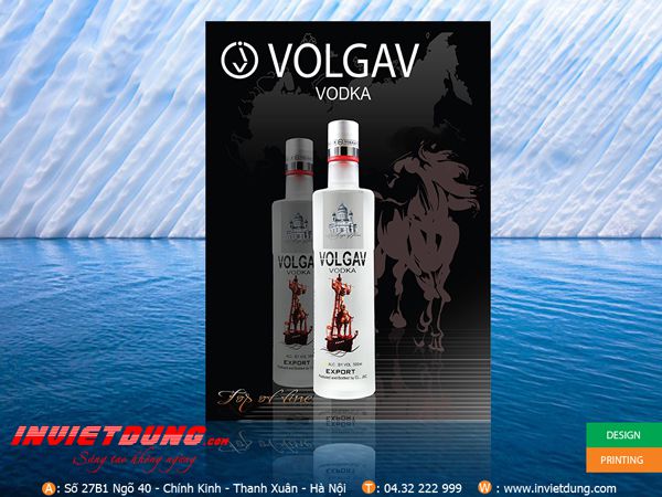 In poster quảng cáo rượu vodka
