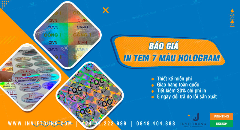 Báo giá in tem 7 màu hologram giá rẻ tại Hà Nội