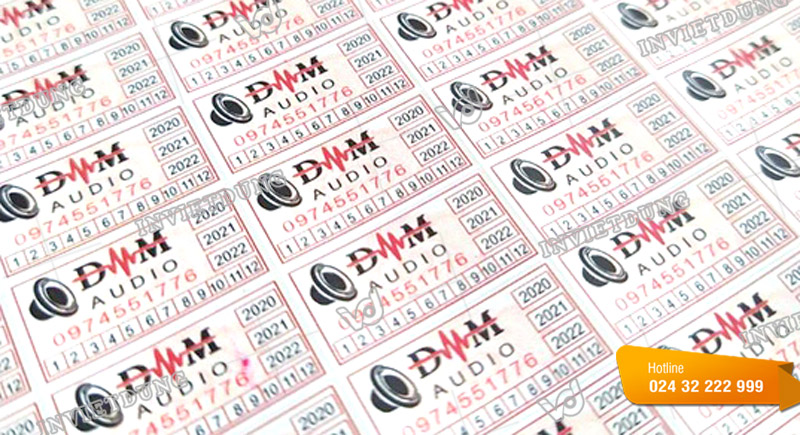 Mẫu tem bể hình chữ nhật cho hãng loa DMM