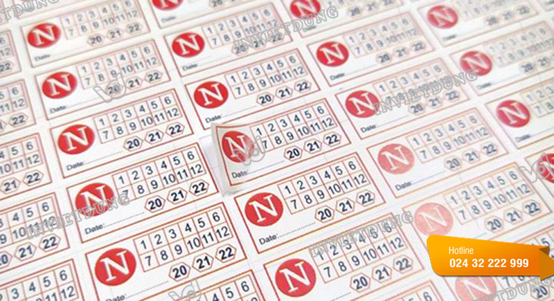 Báo giá làm tem bảo hành hình chữ nhật tại In Việt Dũng