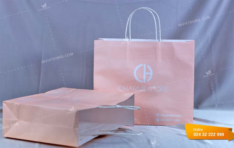 Mẫu túi giấy đựng quần áo thương hiệu Charma Store