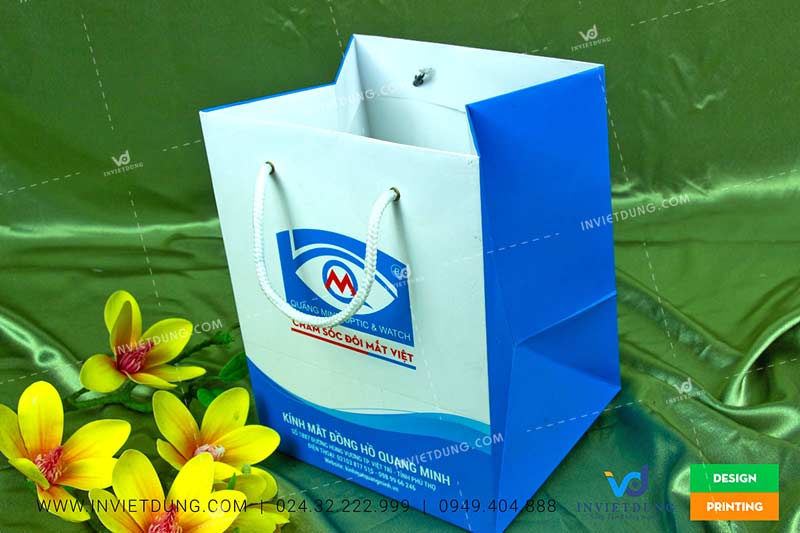 Mẫu túi giấy cho thương hiệu kính mắt Quang Minh