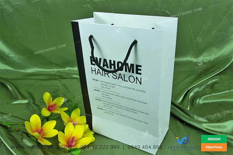 Mẫu túi giấy Evahome hair salon