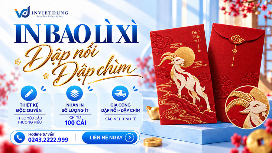 In bao lì xì dập nổi dập chìm