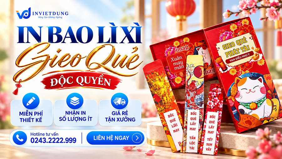 In bao lì xì gieo quẻ