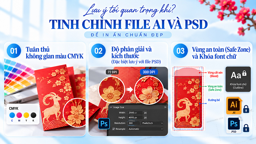 Lưu ý gì khi tinh chỉnh file thiết kế bao lì xì