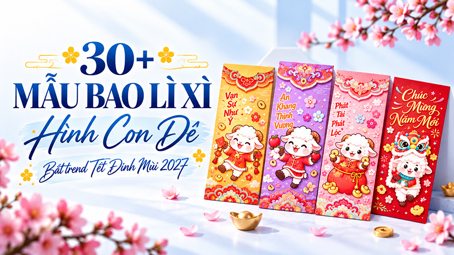 Mẫu bao lì xì hình con dê
