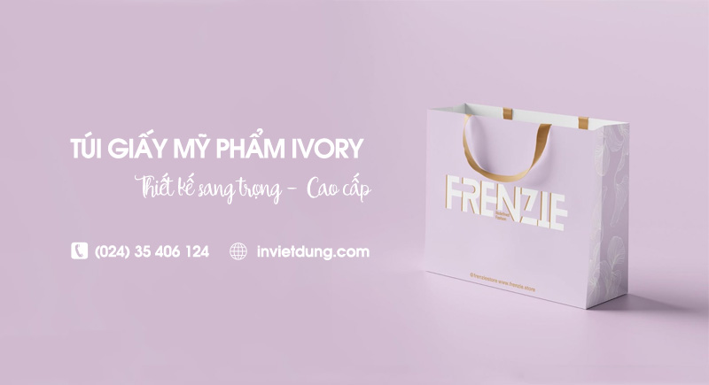 Mẫu túi giấy ivory đựng mỹ phẩm