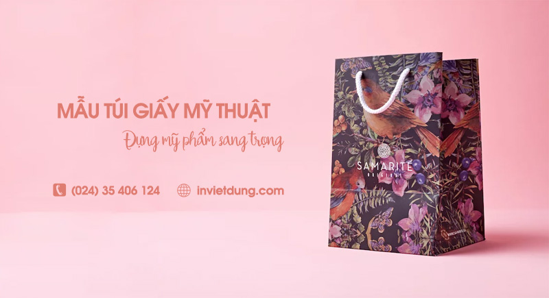 Mẫu túi giấy mỹ thuật đựng mỹ phẩm